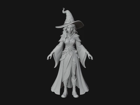 Witch Hat Sorcerer Statue Design 25 - 3D Print Model 3D Print Model