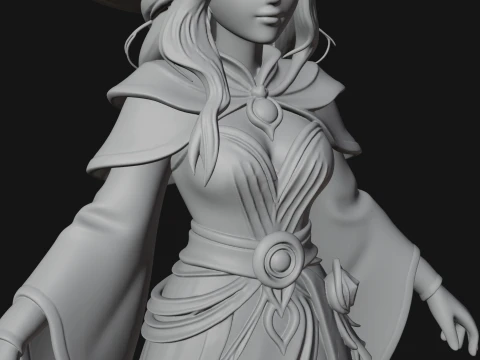 Witch Hat Sorcerer Statue Design 25 - 3D Print Model 3D Print Model