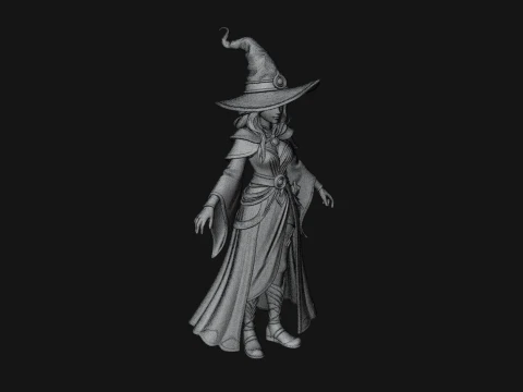 Witch Hat Sorcerer Statue Design 25 - 3D Print Model 3D Print Model