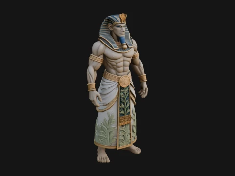 Egyptian Pharaoh Standing Statue Design 16 - 3D Print Model 3D Print Model