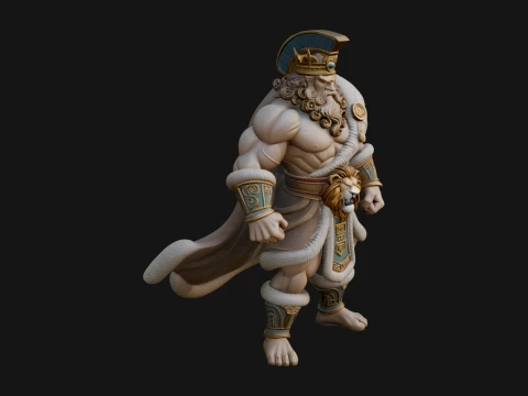 Greek Warrior God Statue Design 27 - 3D Print Model 3D Baskı Modeli