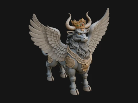 Qilin Deer Beast Statue Design 7 - 3D Print Model 3D Print Model