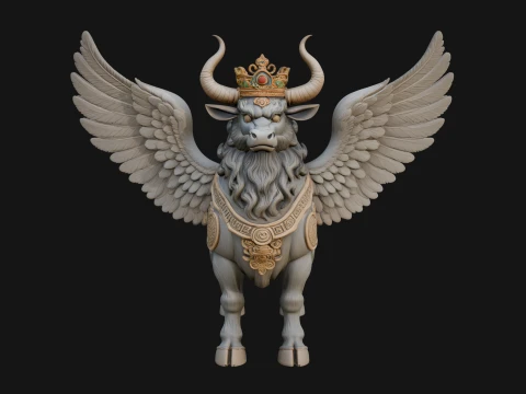 Qilin Deer Beast Statue Design 7 - 3D Print Model 3D Print Model