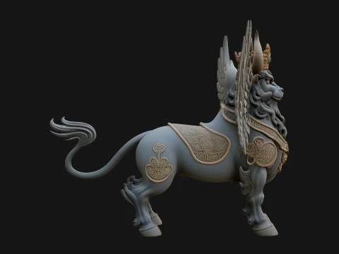 Qilin Deer Beast Statue Design 7 - 3D Print Model 3D Print Model