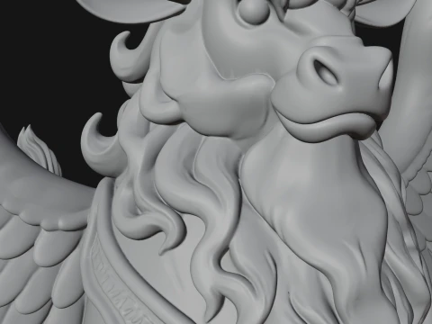 Qilin Deer Beast Statue Design 7 - 3D Print Model 3D Print Model