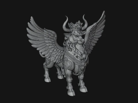 Qilin Deer Beast Statue Design 7 - 3D Print Model 3D Print Model