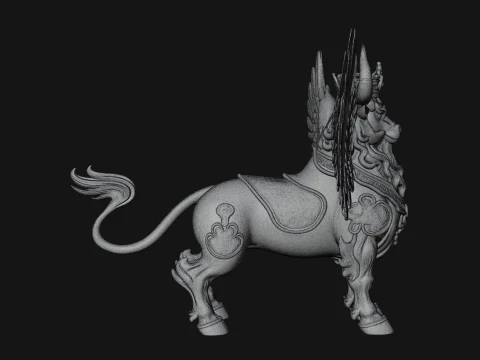 Qilin Deer Beast Statue Design 7 - 3D Print Model 3D Print Model