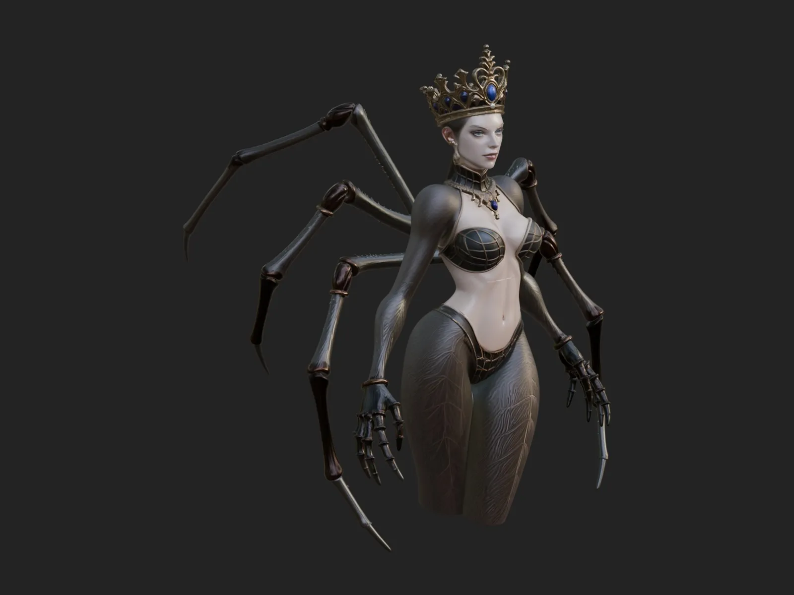 Spider Queen Statue Design 5 - 3D Print Model 3D Print Model .c4d .max .obj .3ds .fbx .stl .blend 