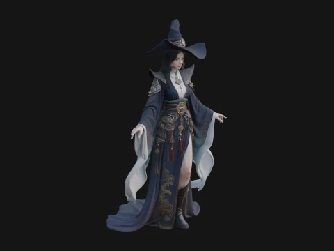 Witch Hat Sorcerer Statue Design 26 - 3D Print Model 3D Print Model