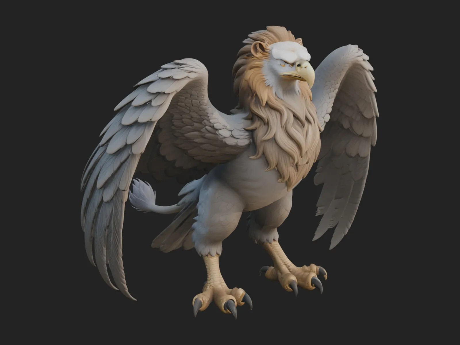 Griffin Winged Beast Statue Design 8 - 3D Print Model 3D Print Model .c4d .max .obj .3ds .fbx .stl .blend 