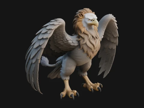 Griffin Winged Beast Statue Design 8 - 3D Print Model 3D Print Model