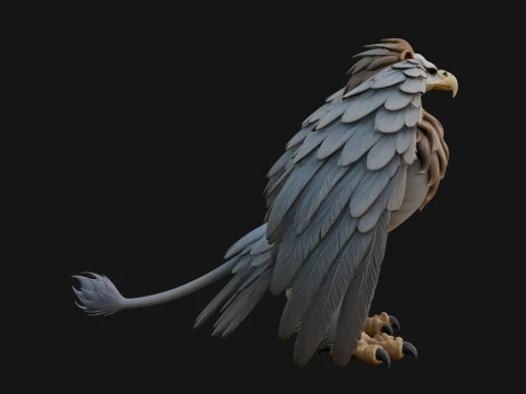 Griffin Winged Beast Statue Design 8 - 3D Print Model 3D Print Model