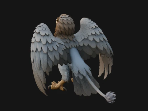 Griffin Winged Beast Statue Design 8 - 3D Print Model 3D Print Model