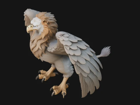 Griffin Winged Beast Statue Design 8 - 3D Print Model 3D Print Model