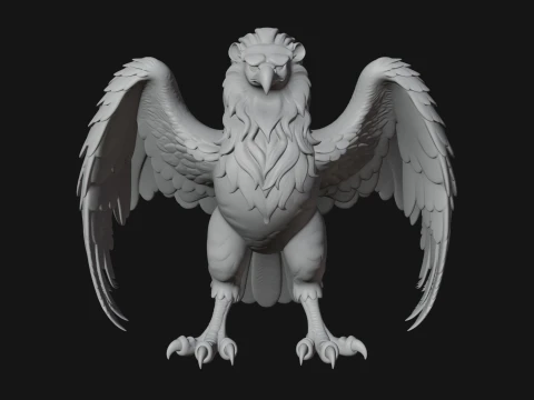 Griffin Winged Beast Statue Design 8 - 3D Print Model 3D Print Model