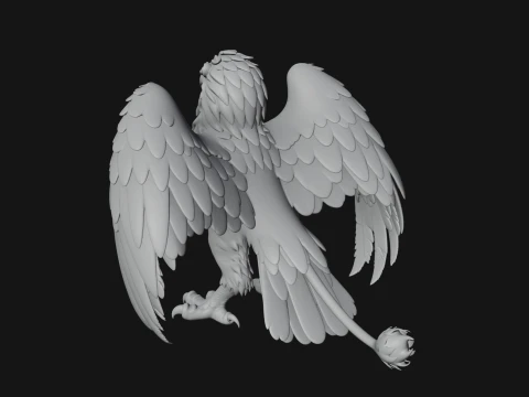 Griffin Winged Beast Statue Design 8 - 3D Print Model 3D Print Model