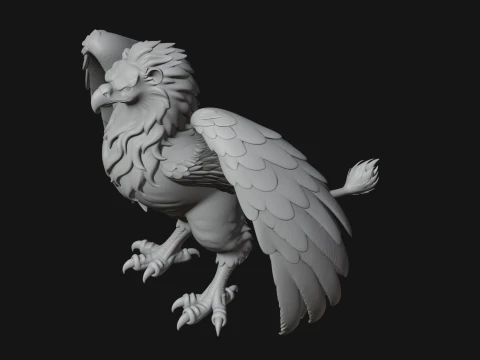 Griffin Winged Beast Statue Design 8 - 3D Print Model 3D Print Model