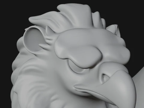 Griffin Winged Beast Statue Design 8 - 3D Print Model 3D Print Model