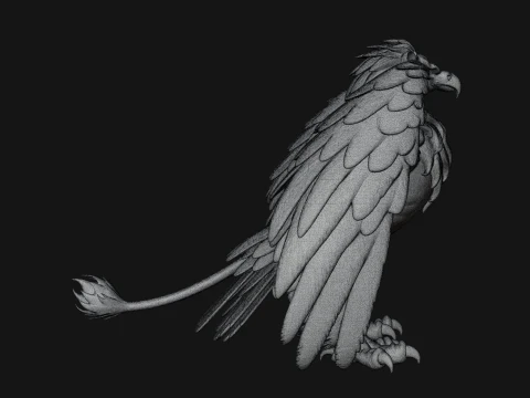 Griffin Winged Beast Statue Design 8 - 3D Print Model 3D Print Model