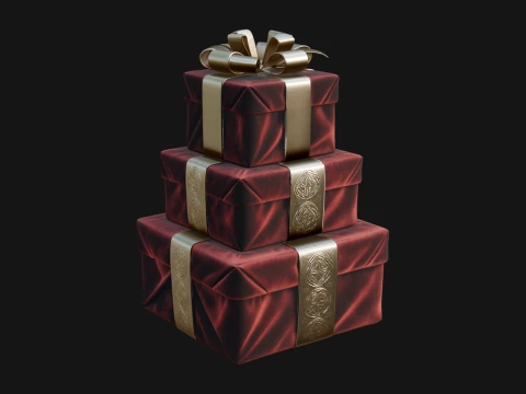 Stacked Gift Boxes Ornament Design 2 - 3D Print Model 3D Принт Модель
