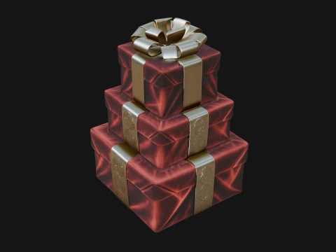 Stacked Gift Boxes Ornament Design 2 - 3D Print Model 3D Print Model