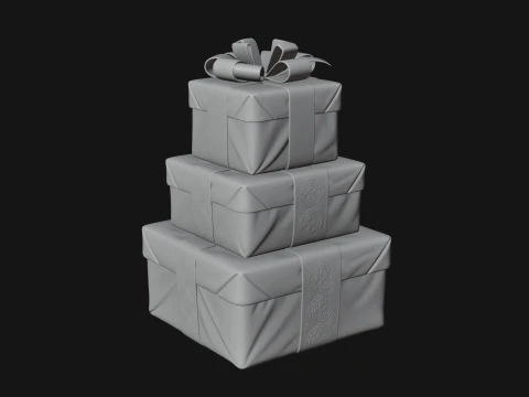 Stacked Gift Boxes Ornament Design 2 - 3D Print Model 3D Print Model