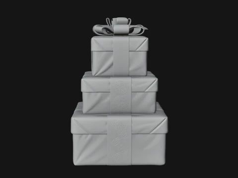 Stacked Gift Boxes Ornament Design 2 - 3D Print Model 3D Print Model