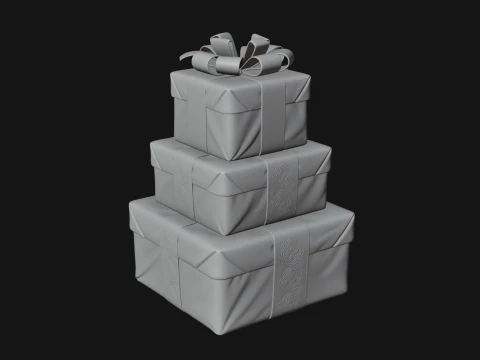 Stacked Gift Boxes Ornament Design 2 - 3D Print Model 3D Print Model