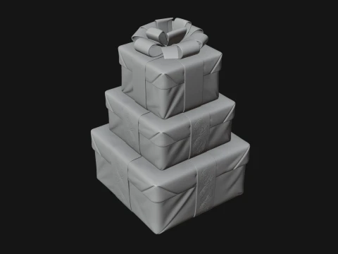 Stacked Gift Boxes Ornament Design 2 - 3D Print Model 3D Print Model