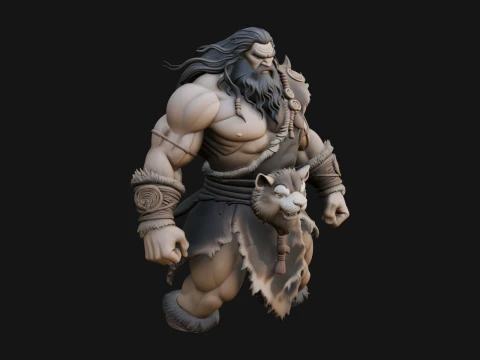Barbarian Warlord Statue Design 20 - 3D Print Model 3D Print Model