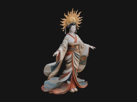 Dancing Celestial Maiden Statue Design 9 - 3D Print Model 3D Print Model