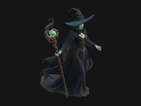 Witch Hat Sorcerer Statue Design 23 - 3D Print Model 3D Print Model