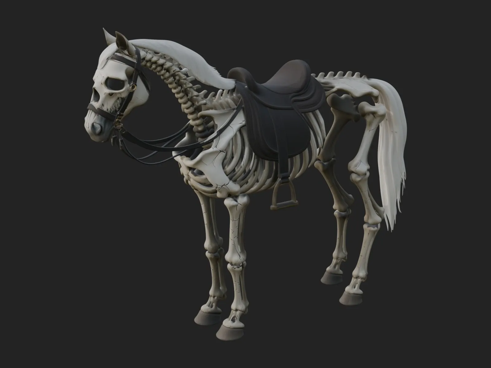 Skeleton Horse Statue Design 3 - 3D Print Model 3D Print Model .c4d .max .obj .3ds .fbx .stl .blend 