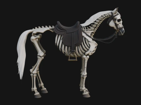 Skeleton Horse Statue Design 3 - 3D Print Model 3D Print Model