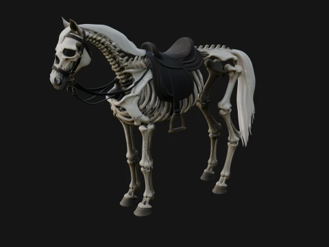 Skeleton Horse Statue Design 3 - 3D Print Model 3D Print Model