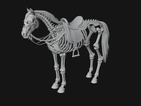Skeleton Horse Statue Design 3 - 3D Print Model 3D Print Model