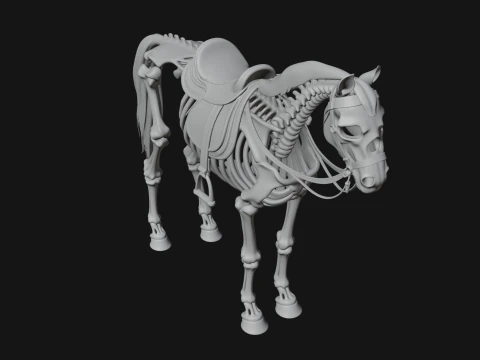 Skeleton Horse Statue Design 3 - 3D Print Model 3D Print Model