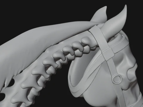 Skeleton Horse Statue Design 3 - 3D Print Model 3D Print Model