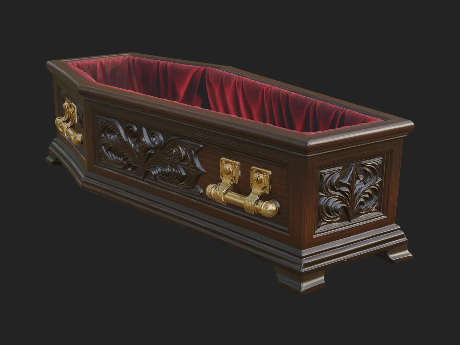 Open Wooden Coffin Model Design 3 - 3D Print Model 3D Print Model .c4d .max .obj .3ds .fbx .stl .blend 