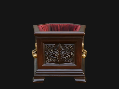 Open Wooden Coffin Model Design 3 - 3D Print Model 3D Print Model