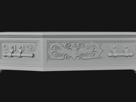 Open Wooden Coffin Model Design 3 - 3D Print Model 3D Print Model