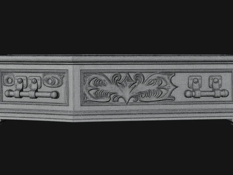 Open Wooden Coffin Model Design 3 - 3D Print Model 3D Print Model