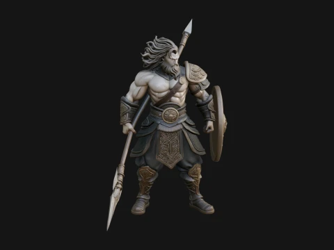 Greek Hoplite Warrior Statue Design 31 - 3D Print Model 3D Baskı Modeli