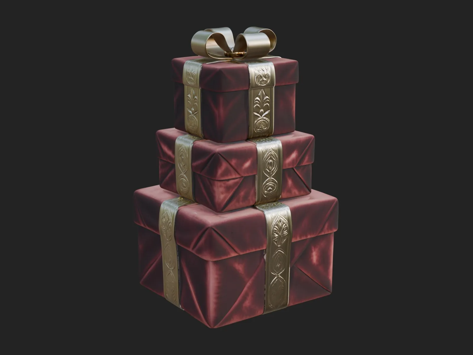 Stacked Gift Boxes Ornament Design 3 - 3D Print Model 3D Print Model .c4d .max .obj .3ds .fbx .stl .blend 