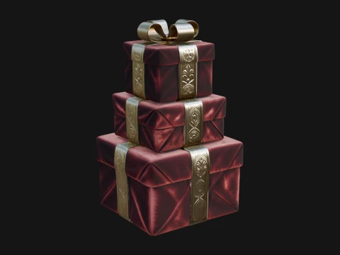 Stacked Gift Boxes Ornament Design 3 - 3D Print Model 3D Принт Модель