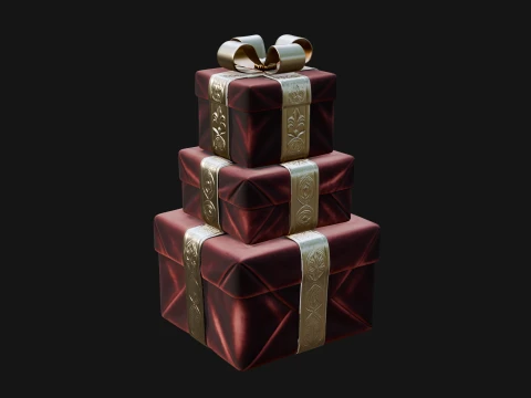 Stacked Gift Boxes Ornament Design 3 - 3D Print Model 3D Print Model
