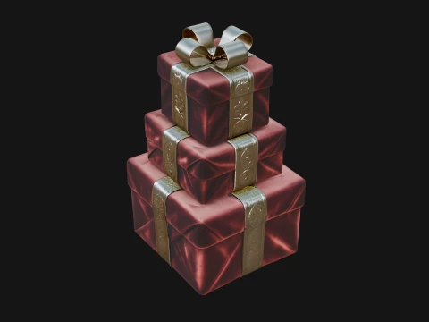 Stacked Gift Boxes Ornament Design 3 - 3D Print Model 3D Print Model