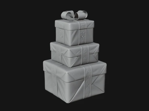 Stacked Gift Boxes Ornament Design 3 - 3D Print Model 3D Print Model
