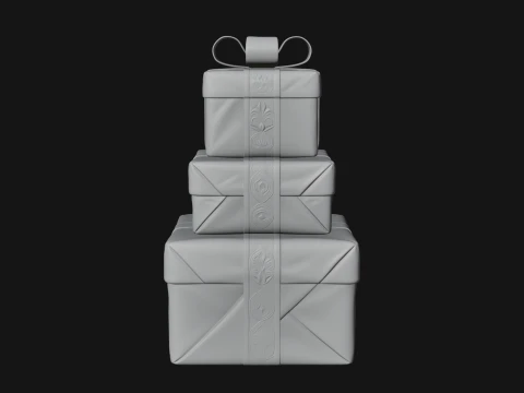 Stacked Gift Boxes Ornament Design 3 - 3D Print Model 3D Print Model
