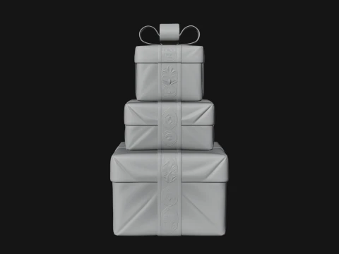 Stacked Gift Boxes Ornament Design 3 - 3D Print Model 3D Print Model
